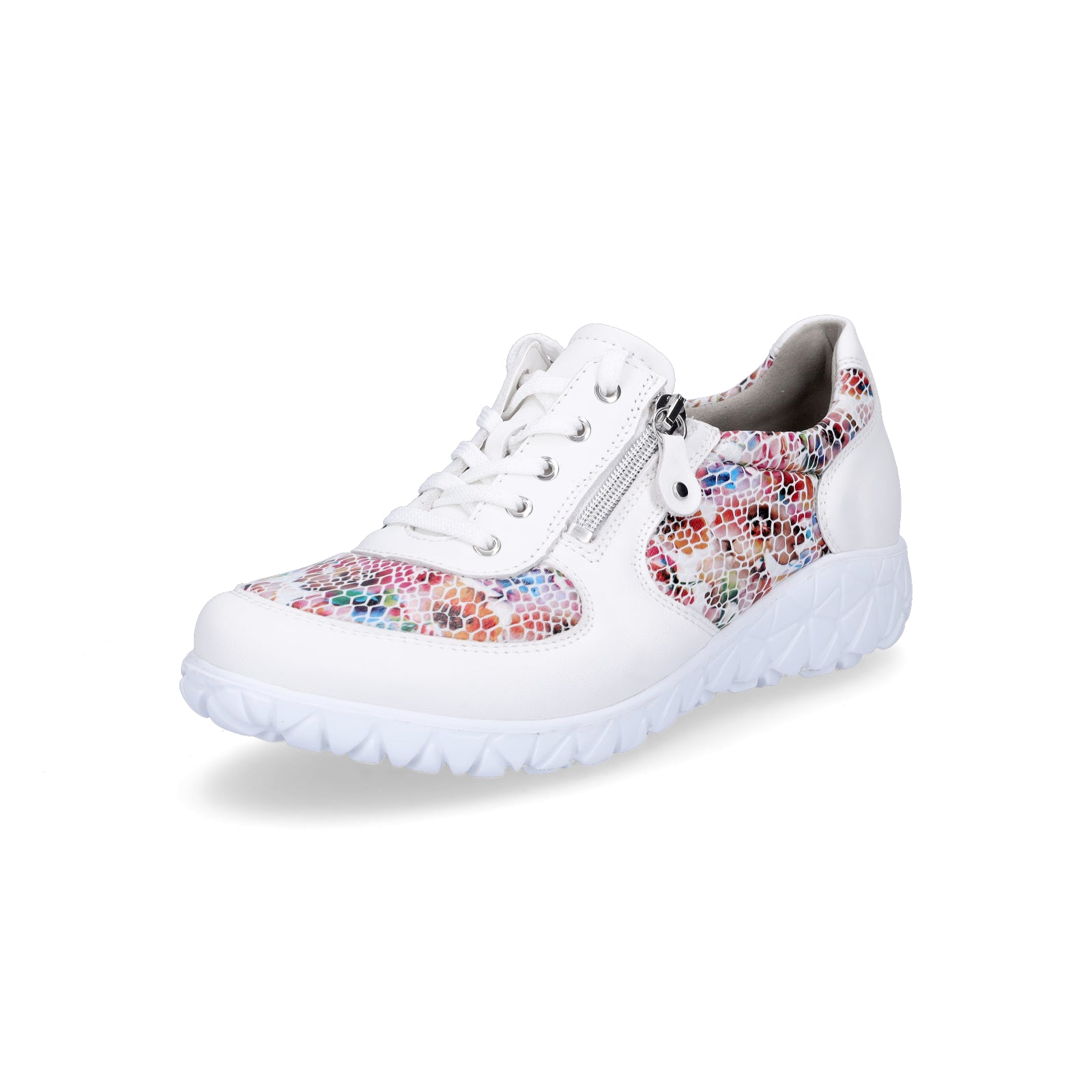 Waldläufer Damen Schnürschuh Havy weiß multi