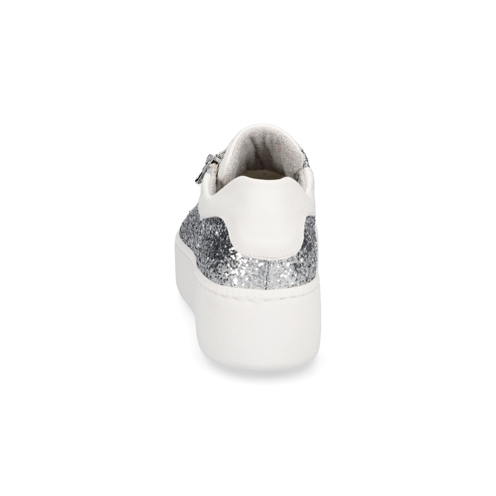Waldläufer women's sneaker Nicky silver white glitter