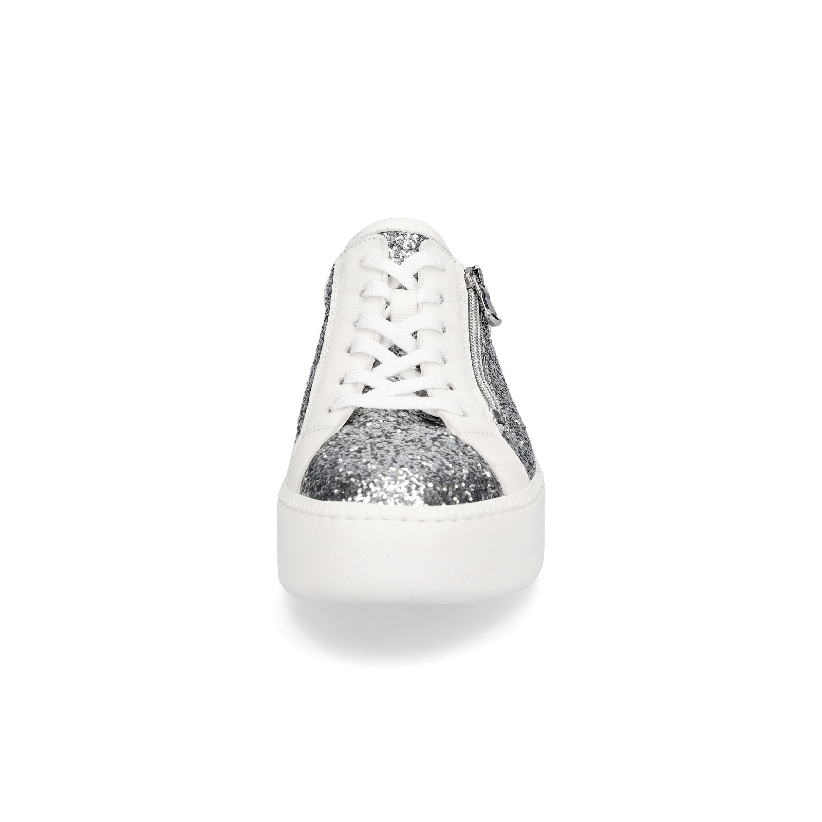 Waldläufer women's sneaker Nicky silver white glitter