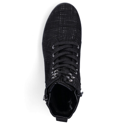 Waldl&auml;ufer women lace-up ankle boot black metallic
