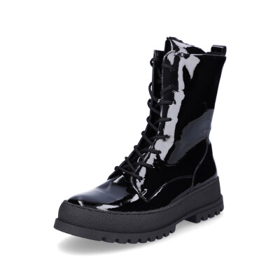 Waldläufer women lace-up ankle boot black patent