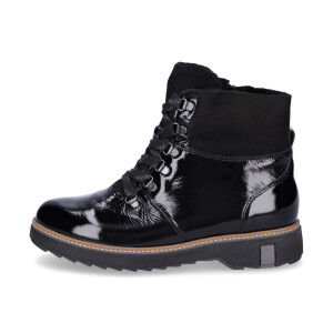 Waldläufer women leather lace-up boot black patent