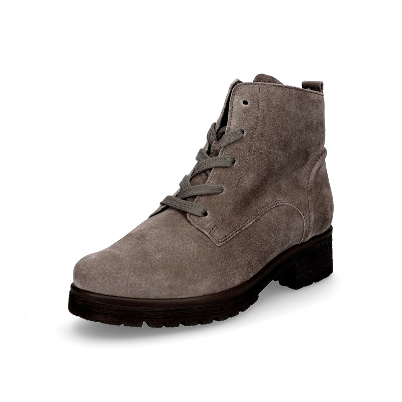 Gabor women leather lace-up ankle boot taupe