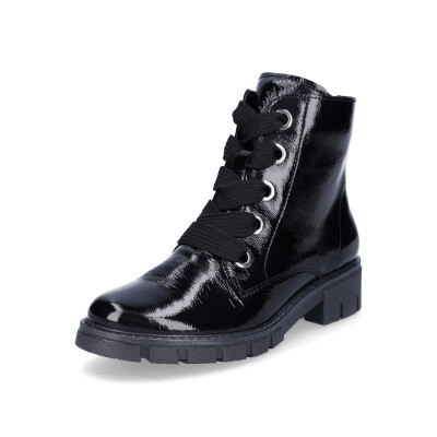 Ara women leather lace-up boot black patent