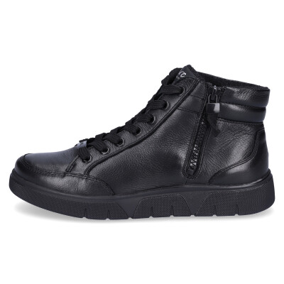Ara women leather high sneaker black