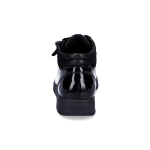 Ara women leather sneaker black patent