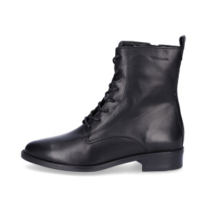 Tamaris women leather lace-up boot black