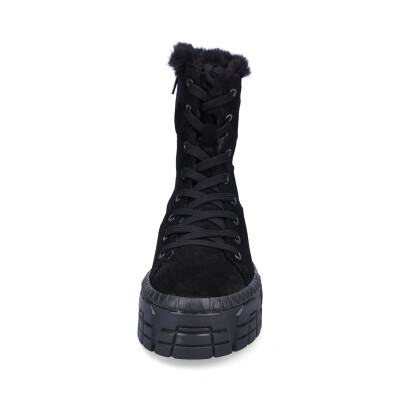 Tamaris women leather lace-up boot black