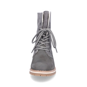 Tamaris women leather lace-up boot anthracite