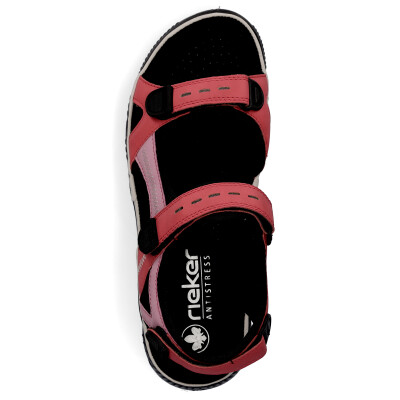 Rieker Damen Sandale rot pink schwarz