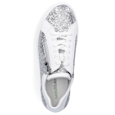Waldl&auml;ufer women sneaker silver white glitter