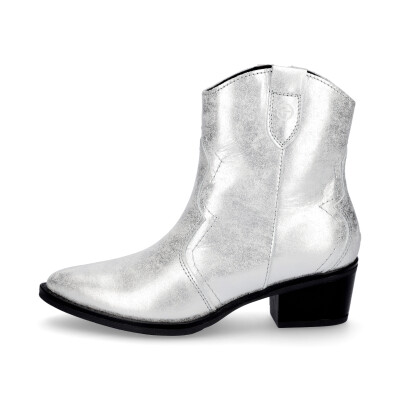 Tamaris women leather ankle boot silver