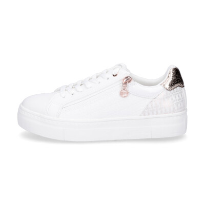 Tamaris Damen Plateau Sneaker weiß roségold