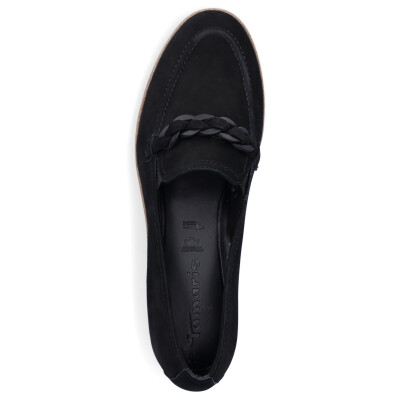 Tamaris women leather loafer black