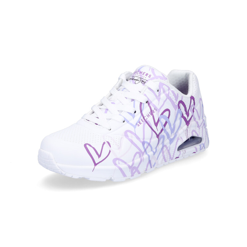 Skechers JGoldcrown Damen Sneaker UNO Spread The Love weiß lila
