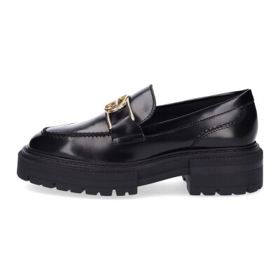 Tamaris women leather slip-on shoe black