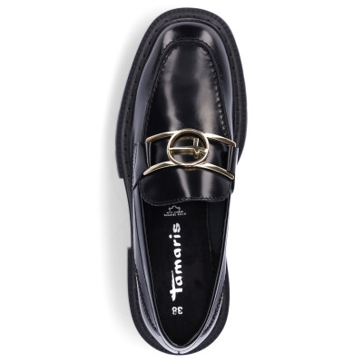 Tamaris women leather slip-on shoe black