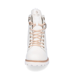 Remonte women leather lace-up boot cream