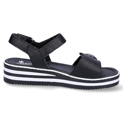 schildpad Sympton Ambassade Rieker women sandal black V02S8-00, 59,95 €