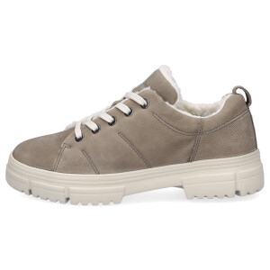 Caprice women leather lace-up shoes taupe