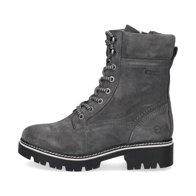 Tamaris women leather lace-up boot anthracite grey