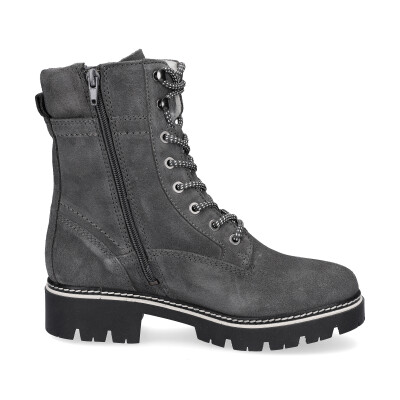 Tamaris women leather lace-up boot anthracite grey