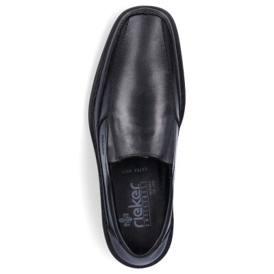 Rieker men business leather slip-on shoe black