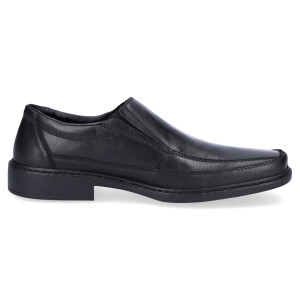 Rieker men business leather slip-on shoe black