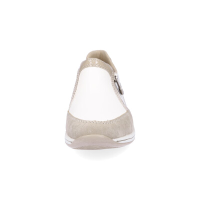 Rieker women leather slip-on shoe white beige