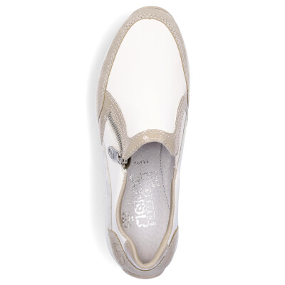 Rieker women leather slip-on shoe white beige