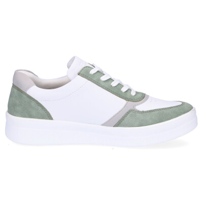 Remonte women leather sneaker white mint green