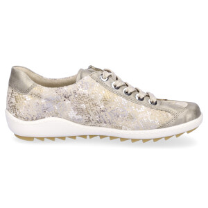 Remonte women leather lace-up shoe metallic snake