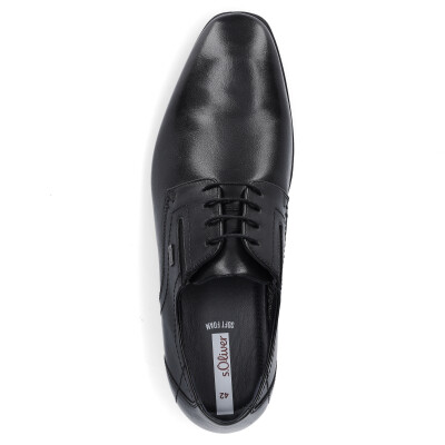 s.Oliver men leather lace-up shoe black