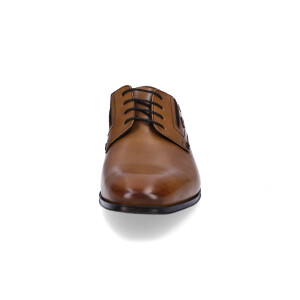 s.Oliver men leather lace-up shoe cognac brown