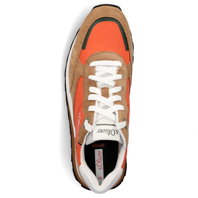s.Oliver Herren Leder Sneaker orange braun