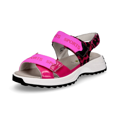 Waldläufer women sandal pink leo patent