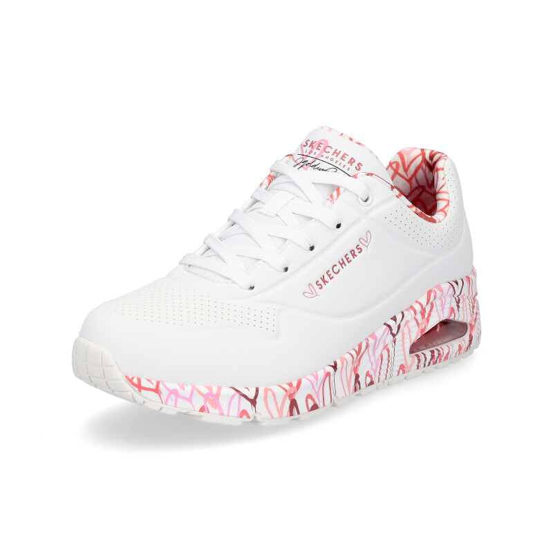 Skechers JGoldcrown Damen Sneaker UNO Loving Love weiß pink