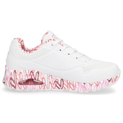 Skechers JGoldcrown Damen Sneaker UNO Loving Love wei&szlig; pink