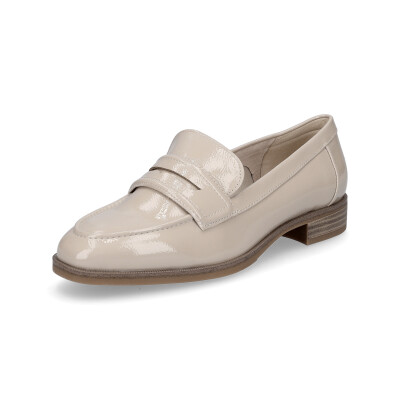 Tamaris women loafer shell taupe patent