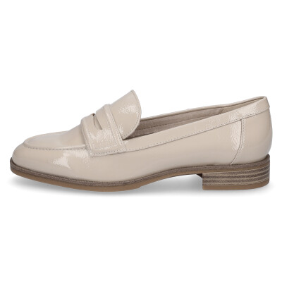Tamaris women loafer shell taupe patent
