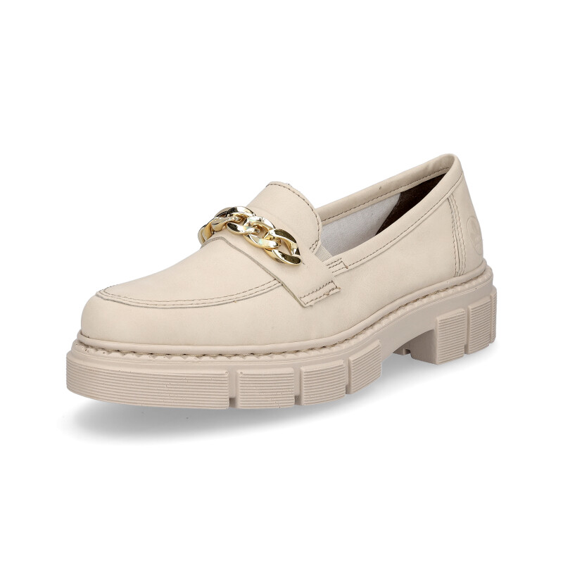 Rieker women slip-on shoes beige gold