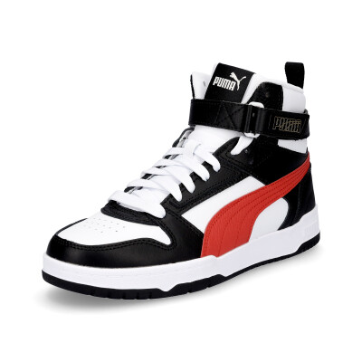 Puma unisex high top sneaker RBD Game white black red