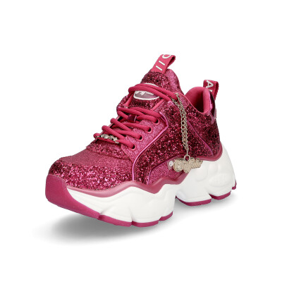 Buffalo Damen Chunky Sneaker Binary Glitter pink