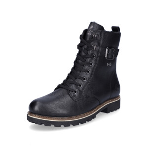 Remonte women leather lace-up boot black