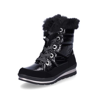 Caprice women lace-up boot black patent