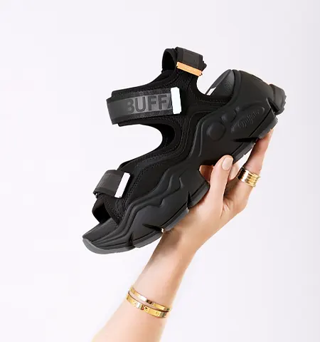 Schuhe.Shop Buffalo women platform sandal Binary black pastel vegan 1602114
